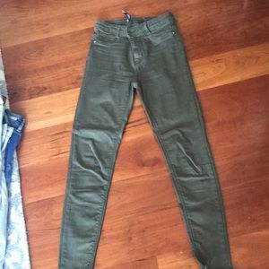 Green denim jeans